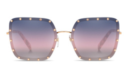 VALENTINO Oversized Square Sunglasses in Shiny Rose Gold – Product Photo 1