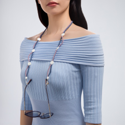 سلسلة نظارات مصنوعة من الكريستال وعرق اللؤلؤ من ذا ريتشي ديستريكت - صورة المنتج 6