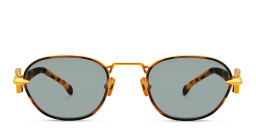 Shop SPILTMILK Selene Unisex Round Sunglasses in Gold online.