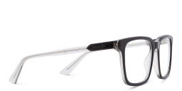 Shop GUCCI Wide Square Eyeglasses in Grey online.