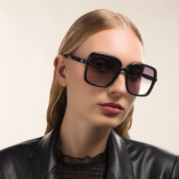 Shop GUCCI Square Sunglasses in Black online.