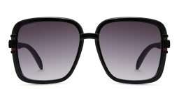 Shop GUCCI Square Sunglasses in Black online.