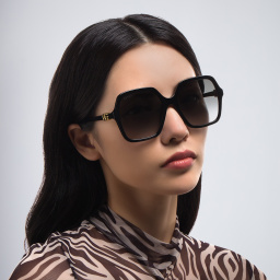 Shop GUCCI Square Sunglasses in Black online.