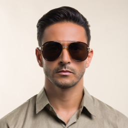 تسوق نظارة شمسية بإطار آفياتور غوتشي بلون بني أونلاين.