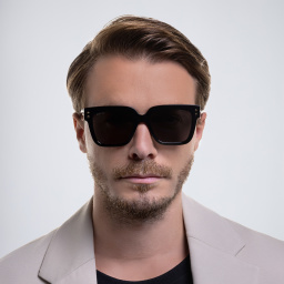 Shop GUCCI Square Sunglasses in Black online.