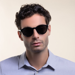 Shop GUCCI Round Sunglasses in Black online.