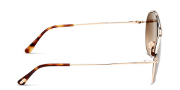 TOM FORD Theo Unisex Pilot Sunglasses in Shiny Rose Gold – Product Photo 3