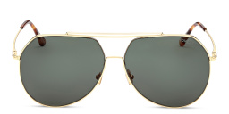 Shop TOM FORD Clyde Pilot Sunglasses in Shiny Deep Gold online.