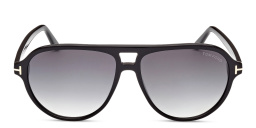 نظارات شمسية جيفري طراز بايلوت من توم فورد بلون أسود لامع - صورة المنتج 1