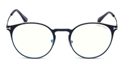 Shop TOM FORD Round Eyeglasses in Matte Blue online.