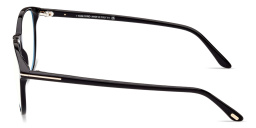 Shop TOM FORD T Logo Round Eyeglasses in Black online.