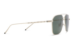 Shop MONTBLANC Aviator Sunglasses in Gold online.