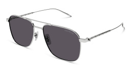 Shop MONTBLANC Aviator Sunglasses in Silver online.