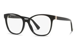 Shop VALENTINO Stud Square Eyeglasses in Shiny Black online.