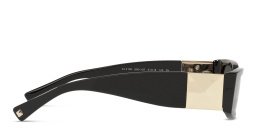 Shop VALENTINO Rectangle Sunglasses in Black online.