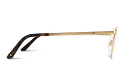 Shop Cartier Santos de Cartier Round Eyeglasses in Gold online.