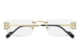 Signature 'C'de Cartier Rimless Eyeglasses من كارتييه بلون ذهبي - صورة المنتج 1