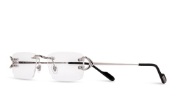 Cartier Signature 'C'de Cartier Rimless Eyeglasses in Silver – Product Photo 2