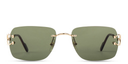 Cartier Signature 'C'de Cartier Rimless Sunglasses in Gold – Product Photo 1