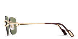 Cartier Signature 'C'de Cartier Rimless Sunglasses in Gold – Product Photo 3