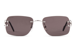 Cartier Signature 'C'de Cartier Rimless Sunglasses in Silver – Product Photo 1