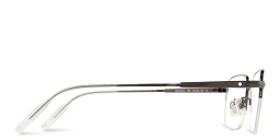 Shop MONTBLANC Half-Rim Rectangle Eyeglasses in Ruthenium online.