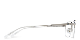 Shop MONTBLANC Half-Rim Rectangle Eyeglasses in Silver online.