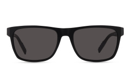 Shop MONTBLANC Rectangle Sunglasses in Black online.