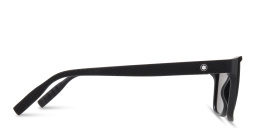 Shop MONTBLANC Rectangle Sunglasses in Black online.