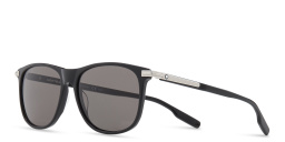 Shop MONTBLANC Rectangle Sunglasses in Black online.