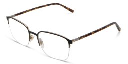 Shop EYE'M Half Rim Rectangle Eyeglasses in Black online.
