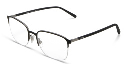 Shop EYE'M Half Rim Rectangle Eyeglasses in Black & Gunmetal online.