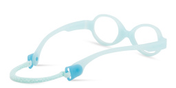 Mira Flex Kids Round Eyeglasses in Blue – Product Photo 3