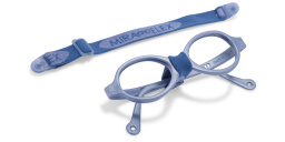 Mira Flex Kids Round Eyeglasses in Blue – Product Photo 4