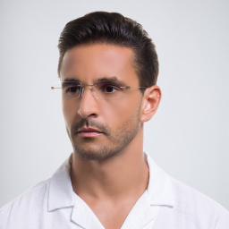 Silhouette Rimless Rectangle Eyeglasses in Gold – Product Photo 7