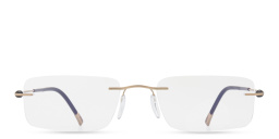 Silhouette Rimless Rectangle Eyeglasses in Gold – Product Photo 1