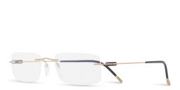 Silhouette Rimless Rectangle Eyeglasses in Gold – Product Photo 2