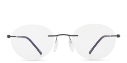 Silhouette Rimless Rectangle Eyeglasses in Black – Product Photo 1