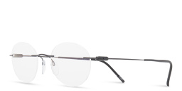 Shop Silhouette Rimless Round Eyeglasses in Black online.