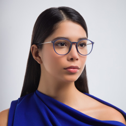 Shop Silhouette Unisex Round Eyeglasses in Blue online.