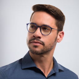 Shop Silhouette Unisex Round Eyeglasses in Blue online.