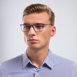 Shop Silhouette Square Eyeglasses in Blue online.