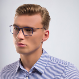 Shop Silhouette Square Eyeglasses in Blue online.