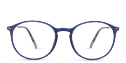 Shop Silhouette Square Eyeglasses in Dark Blue online.