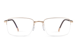 Silhouette Half-Rim Square Eyeglasses in Gold – Product Photo 1