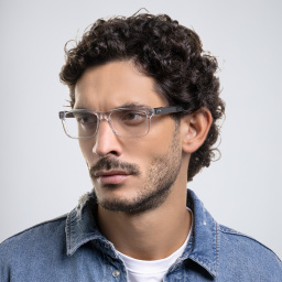 EYE'M Rectangle Eyeglasses in Transparent – Product Photo 5