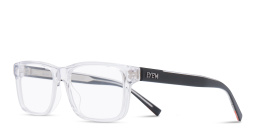 EYE'M Rectangle Eyeglasses in Transparent – Product Photo 2