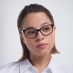 EYE'M Square Eyeglasses in Black – Product Photo 5