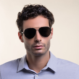 EYE'M Aviator Sunglasses in Gunmetal – Product Photo 5