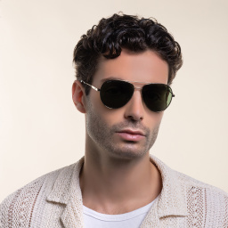 EYE'M Aviator Sunglasses in Rose Gold – Product Photo 5